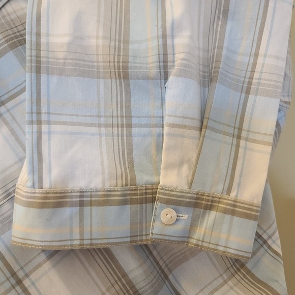 Orvis Light Blue Plaid Womans Blouse size 16 - Picture 3 of 5